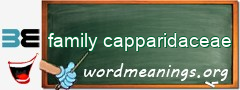 WordMeaning blackboard for family capparidaceae